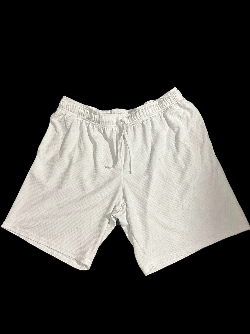 Athletic Works White Mesh Athletic Shorts with Drawstring